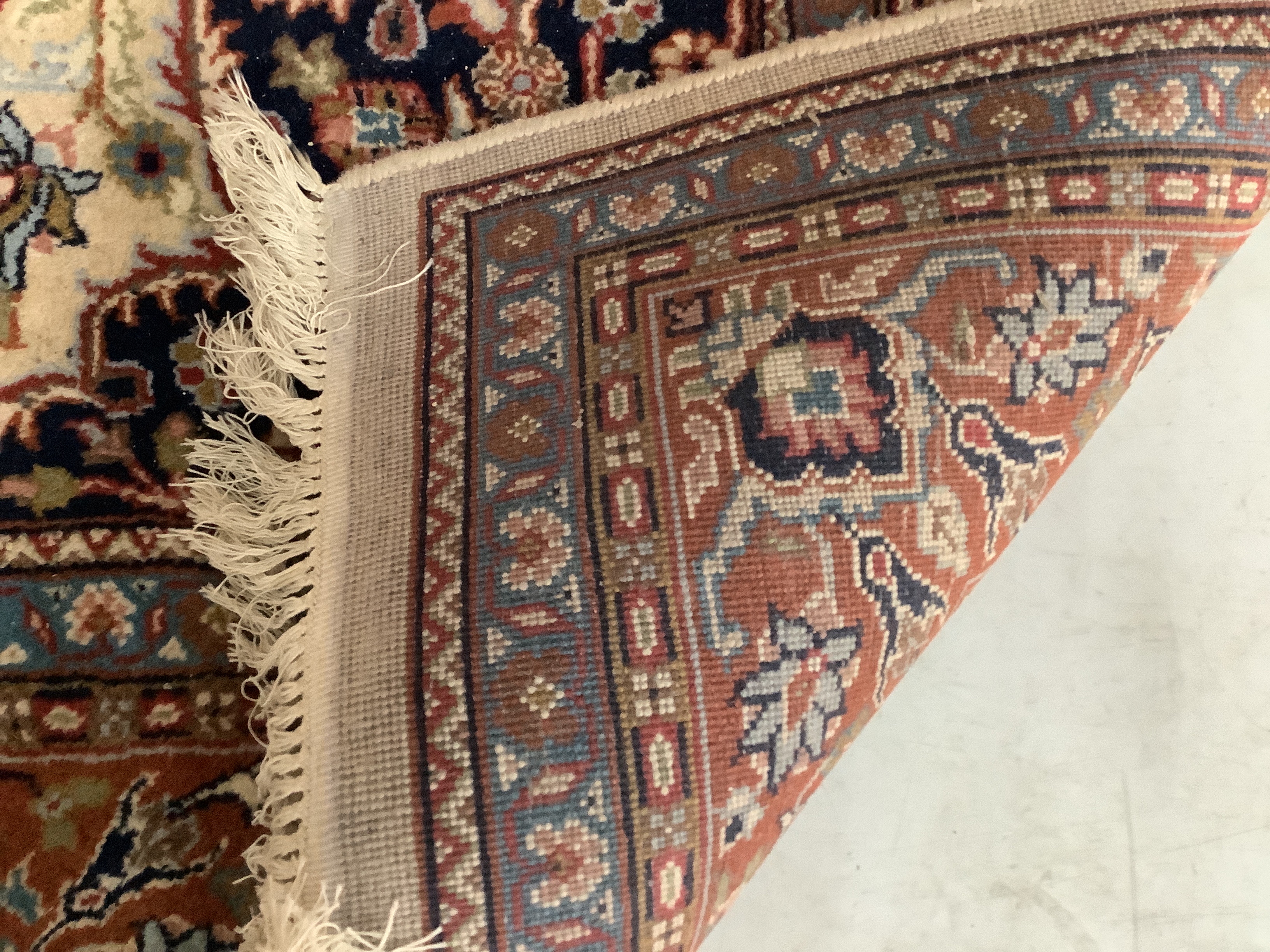 An Indian Bidjar ivory ground carpet, 298 x 198cm